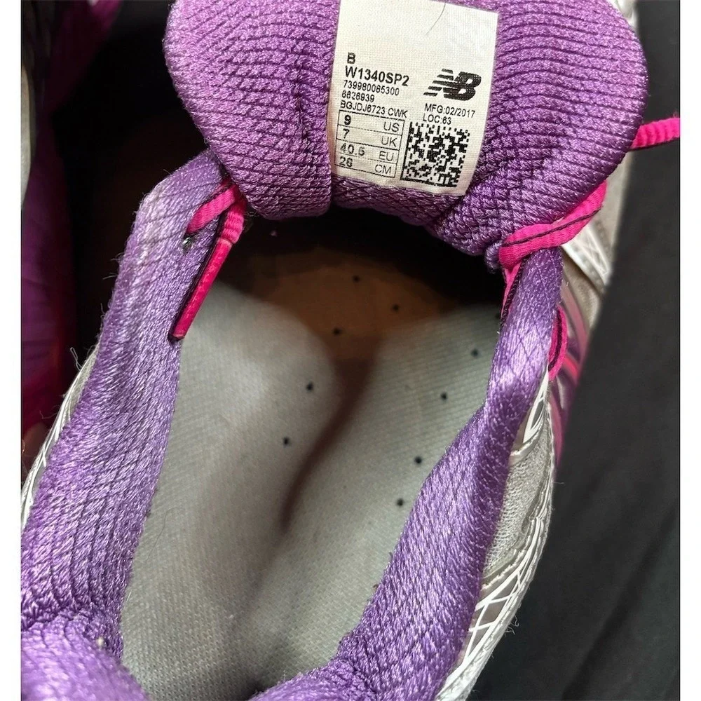 New Balance 1340v2 Women's Stability Running Shoes Gray‎ Purple Pink Size 9 walk